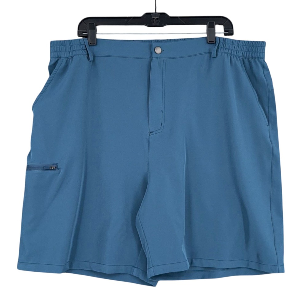 Gradual 2XL Men's Blue Shorts Elastic Waist Zipper Pocket‎ Casual